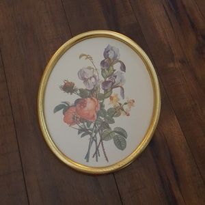 Vintage | Wall Decor | Vintage Oval Floral Framed Print | Poshmark